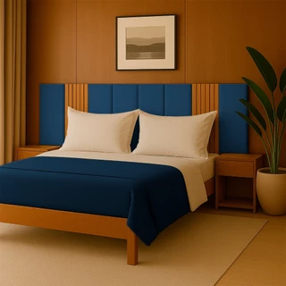 Kit Cabeceira Estofada + Ripado Premium Modular Cama Box Completo
