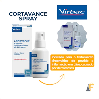 Cortavance Virbac Spray Anti-inflamatório Dermatite Cães 76ml + Brinde em Oferta na Shopee