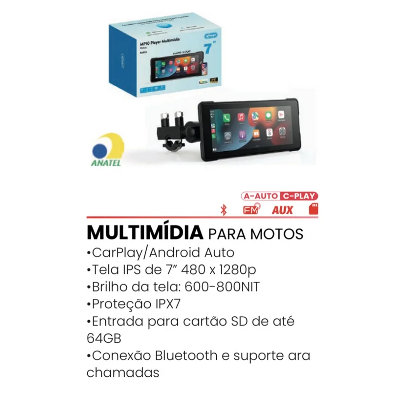 Multimídia Knup KP-RA933 para Moto: 7