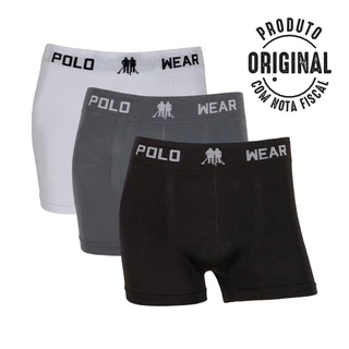 Kit 3 Cueca Boxer Masculino Polo Wear Cuecas Box Adulto Sem Costura Original