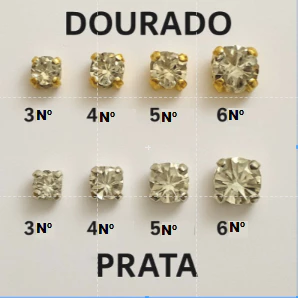 Strass Costura com Furo Nº 3/4/5/6/8 - Pacote 100 ou 500un - Brilho Intenso em Oferta na Shopee