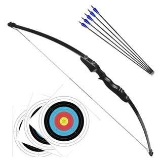 Arco E Flecha Profissional Destro Madeira 40lbs + 5 Flechas
