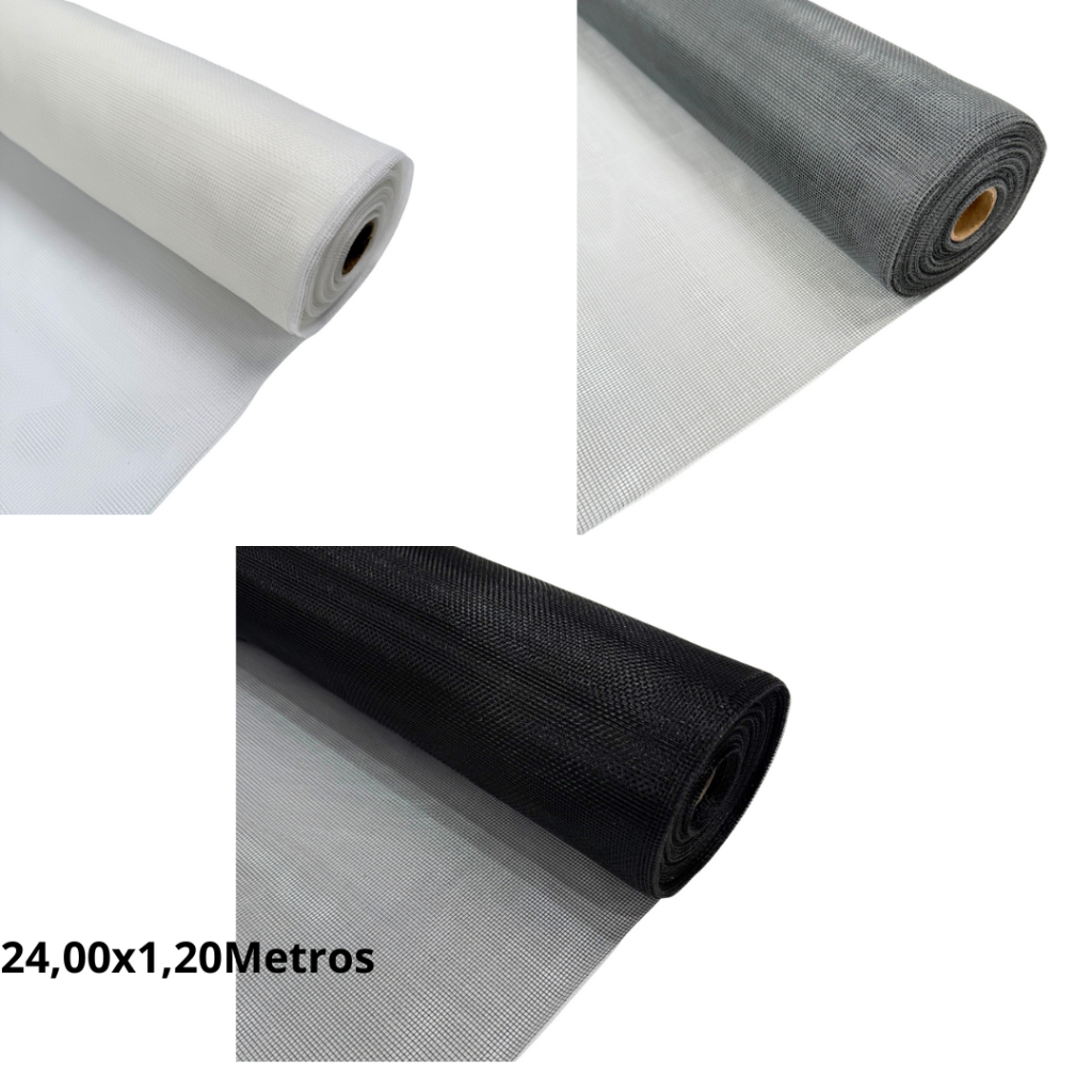 Tela Mosquiteira Fibra de Vidro 1,20 mts largura - 24 metros | Shopee ...