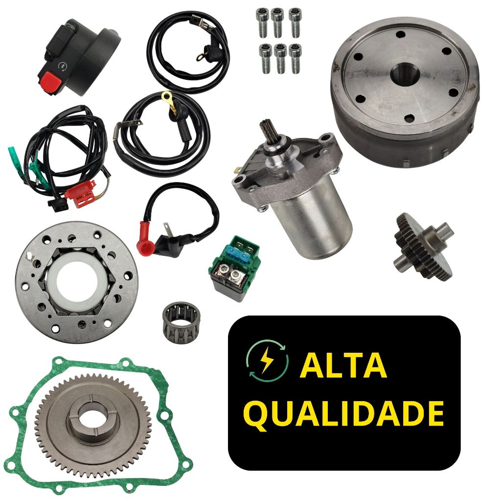 Kit Completo Partida Elétrica Pop 110 Adaptação Ignição Anos 2016 Até ...