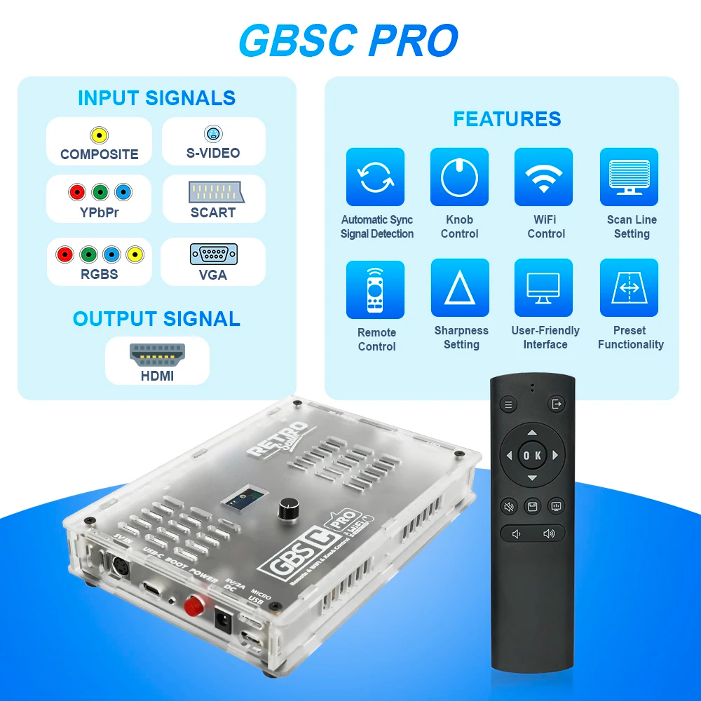 RetroScaler GBS Control Pro Upscaler HDMI Consoles Retrô RGB