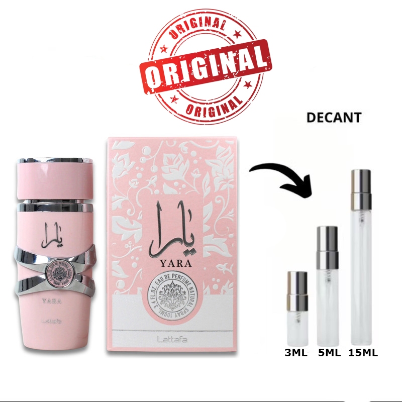 Perfume Árabe Lataffa Yara Rosa 5ML 15ML Original | Shopee Brasil
