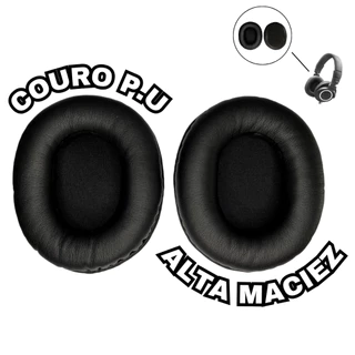 Espumas Almofadas Couro P.U Para Fone Audio Technica Ath M50x