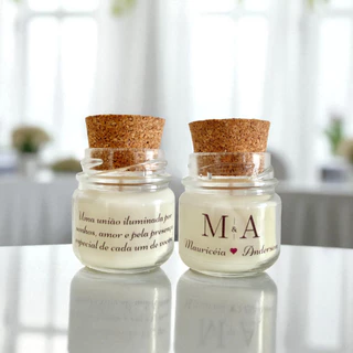 Mini Vela Aromática Perfumada 40g Personalizada - Lembrancinha para Casamento, Aniversário - kit c/ 20/30/50