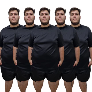Kit 5 camisetas Dry Fit Plus Size Masculina do G1 ao G9