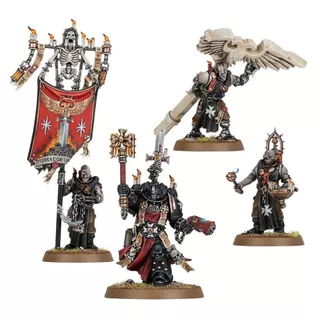 Chaplain Grimaldus & Retinue (Warhammer 40k Space Marine Black Templars Hero)