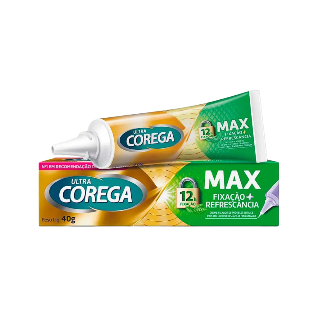 Corega Fixador de Prótese Ultra Creme Sabor Menta 40g | Shopee Brasil
