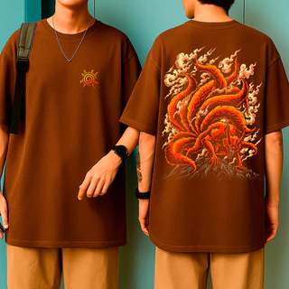 Camiseta Oversized Besta de Nove Caudas | Streetwear Anime Mangá | Otaku Geek Nerd Unissex Naruto