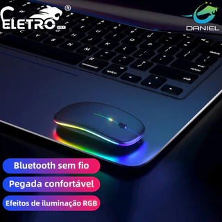 Mouse sem fio Eletro mex com Bluetooth recarregável sem fio RGB LED ergonômico