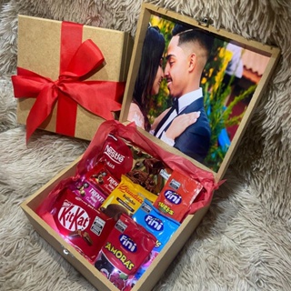 Caixa de presente MDF personalizada com luz LED para namorados namoradas aniversário pai mãe criança em Oferta na Shopee