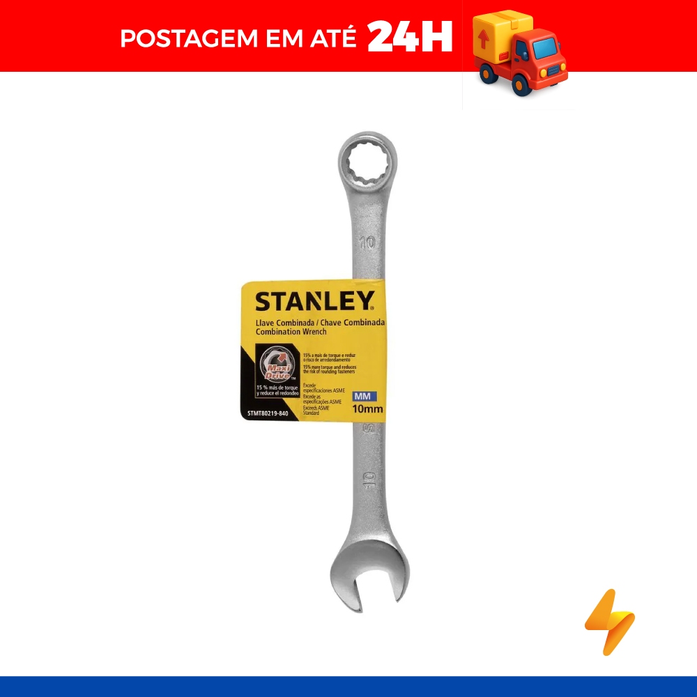 Chave Combinada Estriada 10mm - Stanley