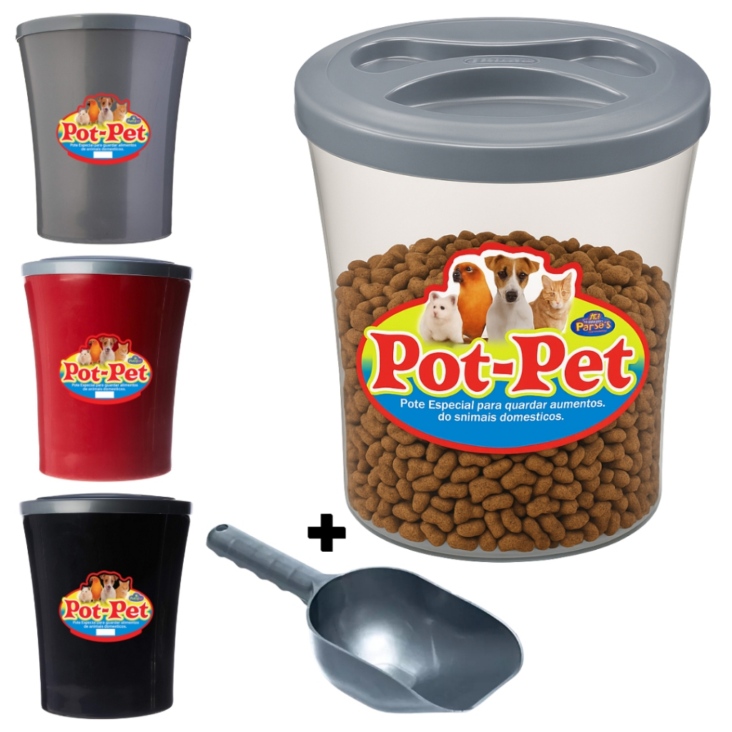 Pote Pet Para Guarda Ração De 3L/1,5kg Armazenador Alimentos Para ...