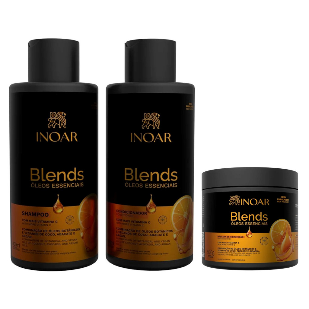 Inoar Kit Blends Shampoo e Condicionador 800ml + Máscara 500g | Shopee ...