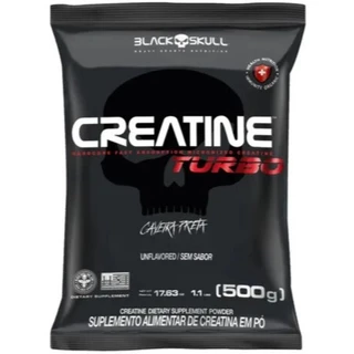 Creatina Turbo 500g Suplemento Alimentar Em Pó Black Skull