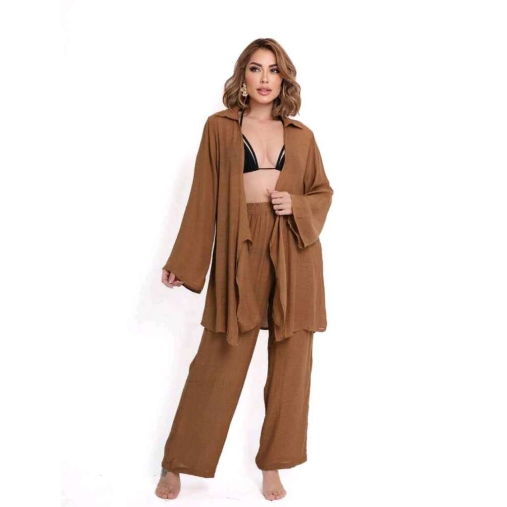 Conjunto de Praia Simples Casual Casa Praia 35040 | Shopee Brasil