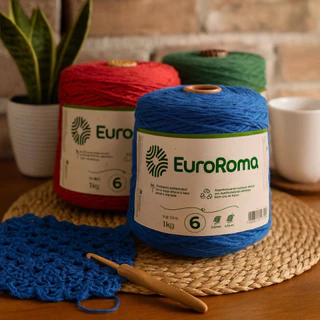 Barbante EuroRoma nº 6 1kg para Crochê Tricô Tapetes Artesanato, crochê, tricô, fio 6, Barbante em Oferta na Shopee