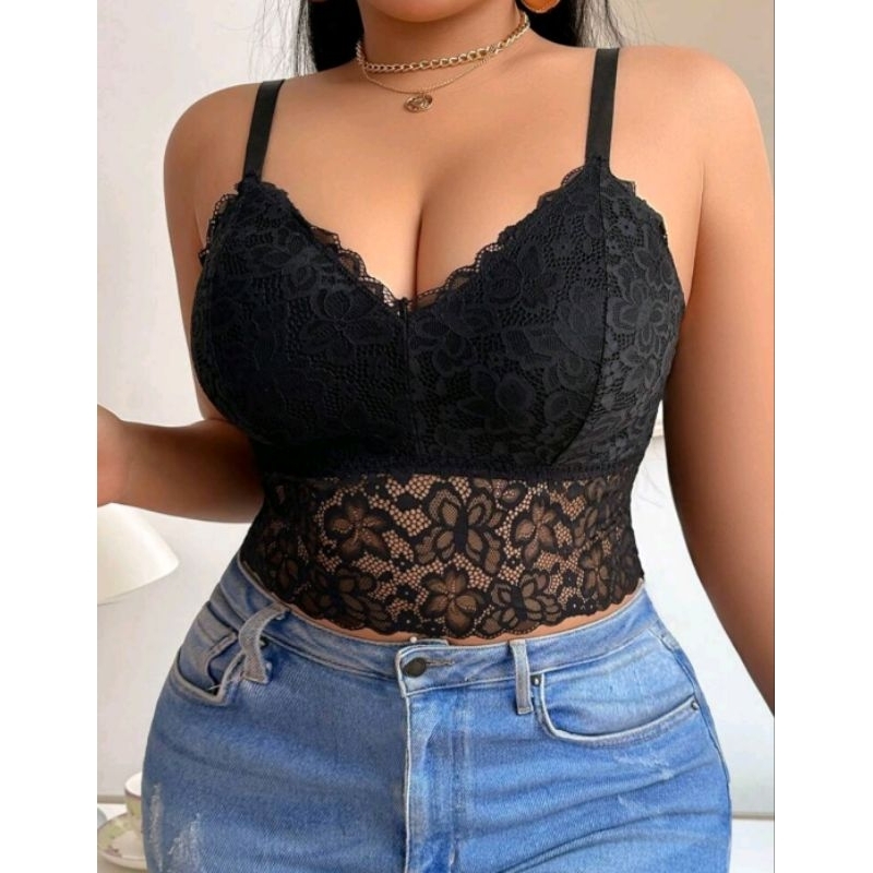 CROPPED TOP RENDA COM BOJO FEMININO ✨