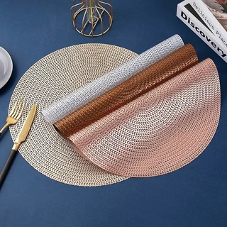 Kit 4 ou 6 ou 12 jogo americano Tapete De Mesa Posta Redondo Design Elegante Impermeável