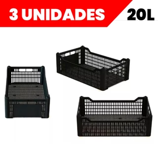 3 Und Caixa Plástica Hortifruti Organizadora Frutas Multiuso em Oferta na Shopee