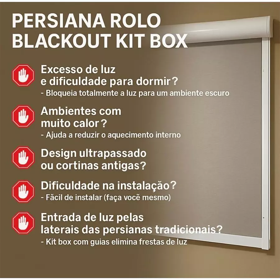 Persiana Rolô caixa box - veda 100% luz — foto 4 de 4