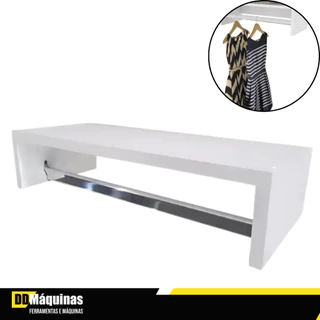 Cabideiro MDF c/ Tubo De Aluminio 1184FPA01.0002 - DiCarlo em Oferta na Shopee