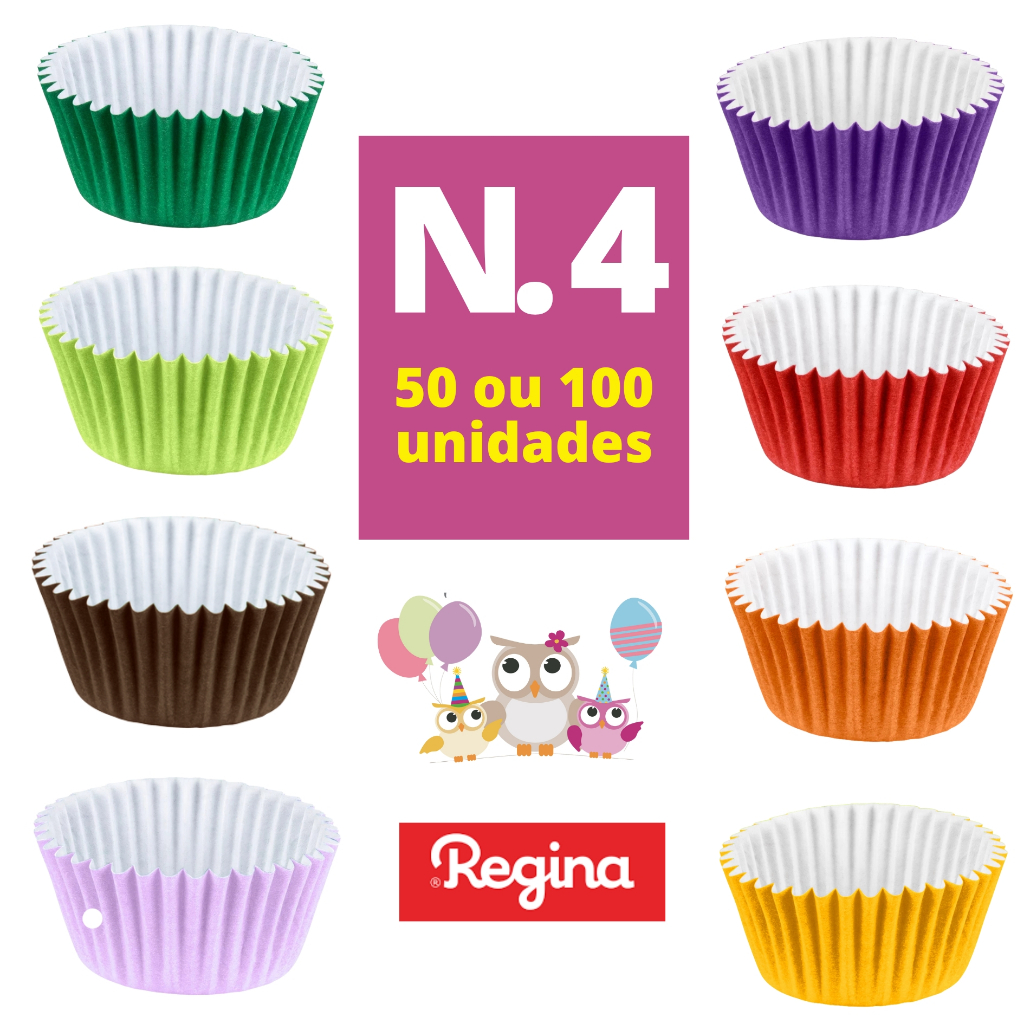 Kit com 100 ou 200 Forminhas N°4 de papel para docinho - Regina Festas ...