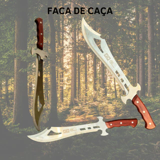 Faca de Camping Acampamento Caça Com Bainha Carne Cabo Madeira