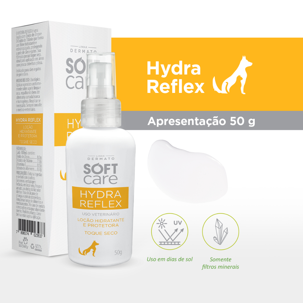 Protetor Solar Hydra Reflex Cães e Gatos Soft Care- 50g | Shopee Brasil