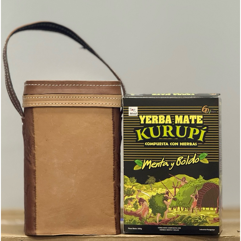 kit Lata porta erva Pajarito kurupi tradicional paraguai 500g