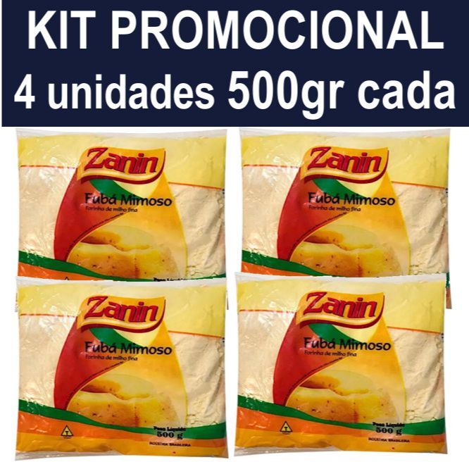 Kit 04 Pacote de Fubá 500g cada | Shopee Brasil