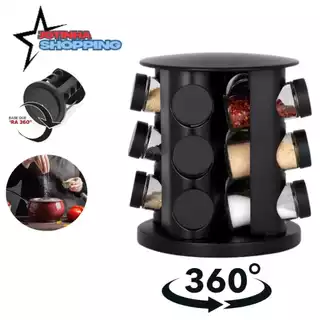 Porta Condimentos Giratório Tempero com potes de Vidro 90G