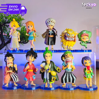 Boneco do One Piece Miniatura 10 Personagens Action Figure Colecionavel Anime Monkey D Luffy