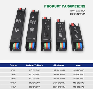 Fonte Chaveada 5a 60w 10a 120w 20a 240w 30a 360w 50A 600w 12v -24V Para Fita De Led Som Automotivo
