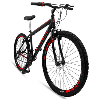 Bicicleta Aro 26 Aero 21 Marchas V-brake Mountain Bike Aço Carbono Free Ride Aros Reforçados MTB