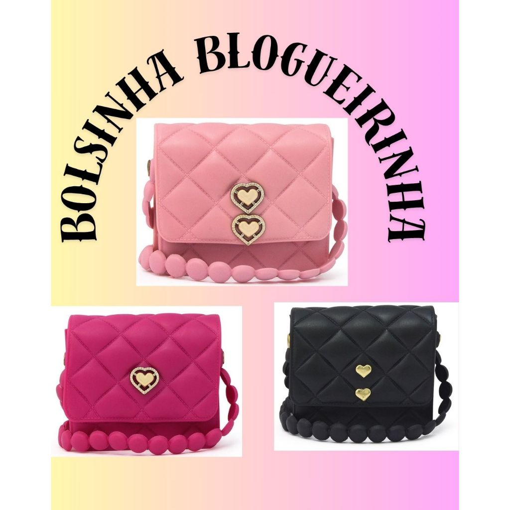 Bolsa Infantil Blogueirinha Kids Feminina Rosa Pink Preta Oferta ...