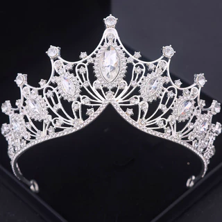 Tiara Coroa de Princesa Luxo com Cristais – Acessório De Cabelo para Noiva, Debutante, Festa ou Presente Glamour Vintage