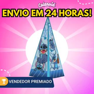 Caixinha Piramide Cone para Festa Personalizada QUALQUER Tema - Envio em 24 horas - Lembrancinha para Festa