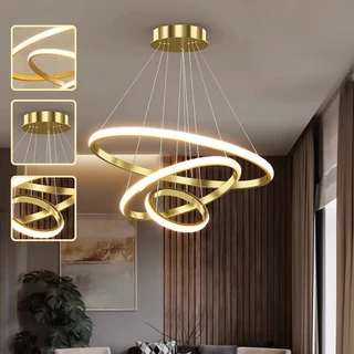 Lustre Nórdico 3 em 1Iluminação para Sala Cozinha e Jantar 3 Cores de Luz Design Escandinavo Moderno -O15