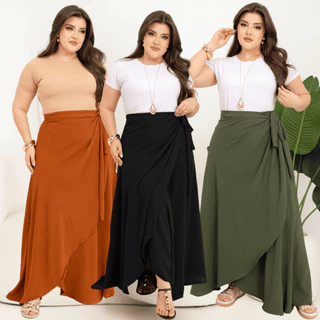 Saia Plus Size Envelope Multiformas Ajustável Transpassada Evangélica