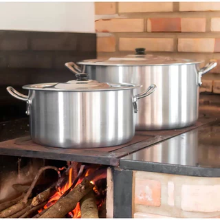 Panela Grande Industrial Restaurante N30 Caçarola Feijoada Caldo Aluminio Caldeirão Hotel 10L