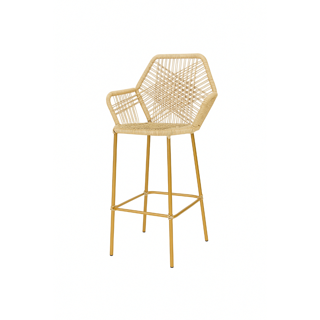 Banqueta Tropicalia Dourada Off White Bege Para Area Externa E Interna ...