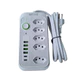 Extensão 5 Tomadas 4 USB E 2 Tipo C Bivolt Cabo 2 Metros Cor Preto e Branco