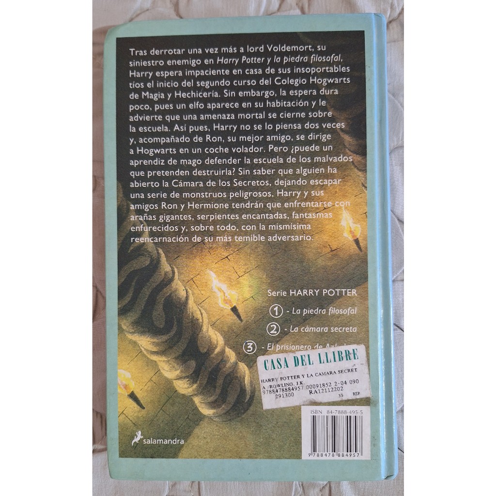 Harry Potter Y La Cámara Secreta - J. K. Rowling - Livro Espanhol