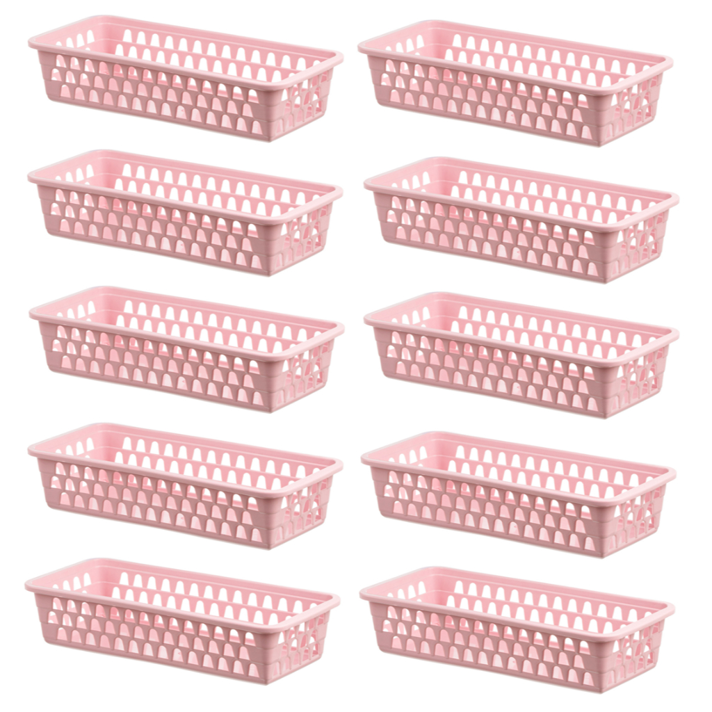 Kit 10 Cesto Organizador Multiuso Gaveta Retangular Branco R