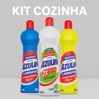 Kit Cozinha 3 Multiuso Original Citronela E Desengordurante Limpeza Eficaz 500ML em Oferta na Shopee