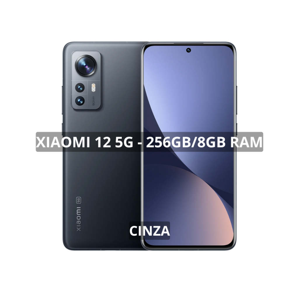 Xiaomi 12 5G, ,128/256GB e 8/12GB RAM, Processador Snapdragon® 8